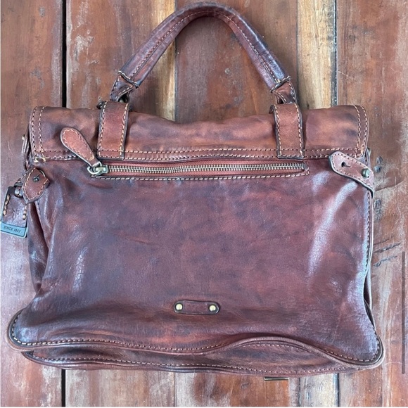 Frye Cameron Satchel GUC redwood dark brown medium 12x10 inches Dark Academia - Picture 7 of 15